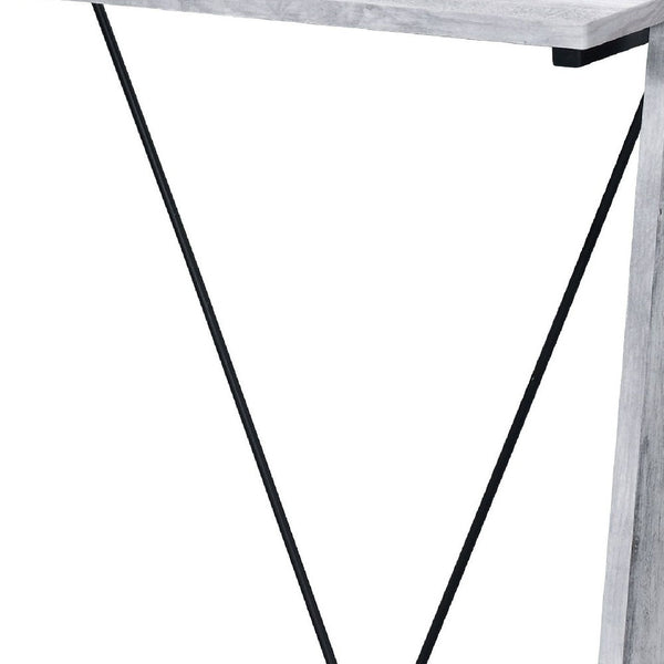 Homeroots 32" Antiqued White Writing Desk   491427