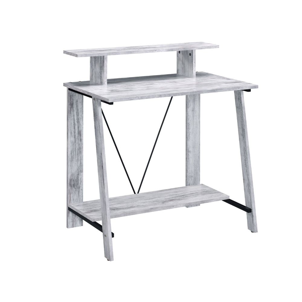 Homeroots 32" Antiqued White Writing Desk   491427