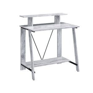 Homeroots 32" Antiqued White Writing Desk   491427