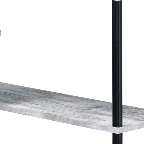 Homeroots 39" Antiqued White L Shape Writing Desk   491430