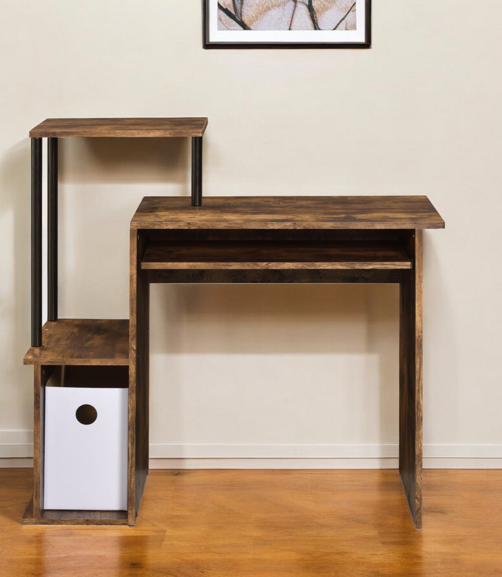 Homeroots 37" Brown And Black Computer Desk   491432