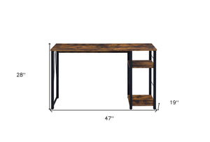 Homeroots 47" Brown And Black Writing Desk   491435