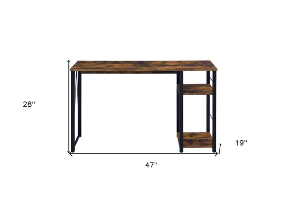 Homeroots 47" Brown And Black Writing Desk   491435