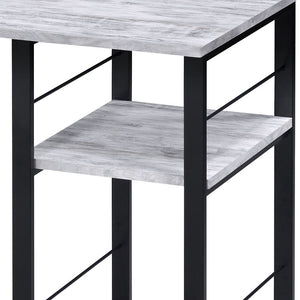 Homeroots 47" Antiqued White And Black Writing Desk   491436