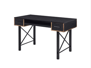 Homeroots 47" Black Computer Desk With Two Drawers   491440