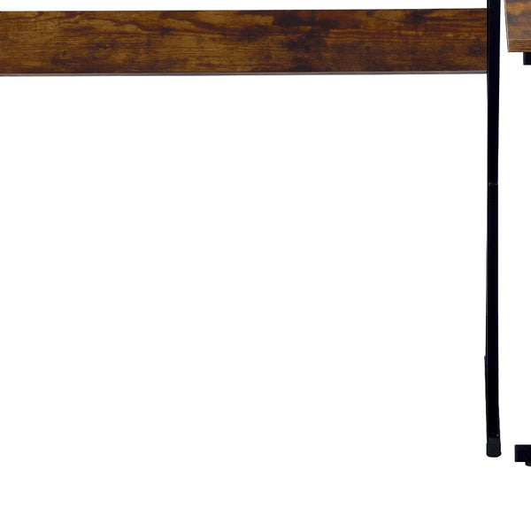 Homeroots 50" Brown And Black L Shape Writing Desk   491444