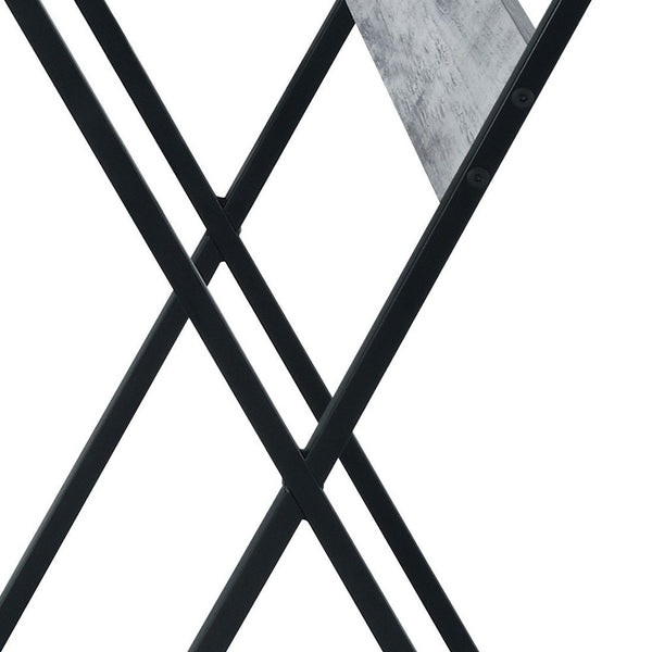 Homeroots 50" Antiqued White And Black L Shape Writing Desk   491445