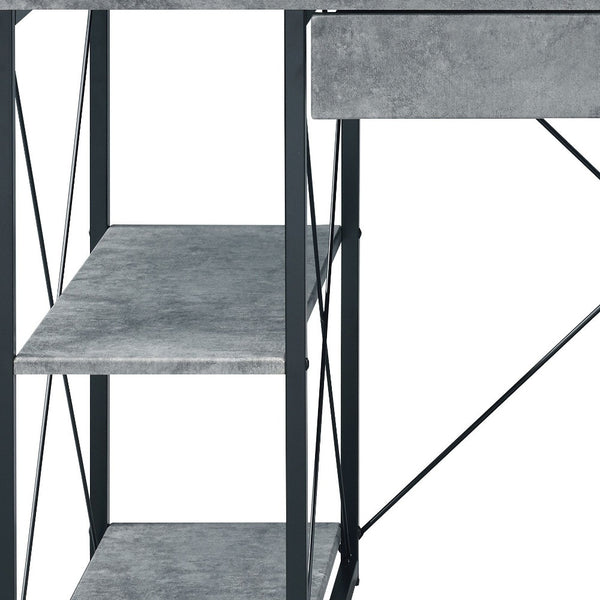 Homeroots 47" Gray And Black Computer Desk   491448