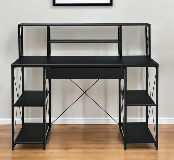 Homeroots 47" Black Computer Desk   491449