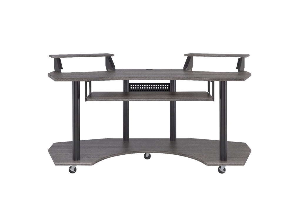 Homeroots 71" Dark Gray And Black Music Recording Studio Desk   491451