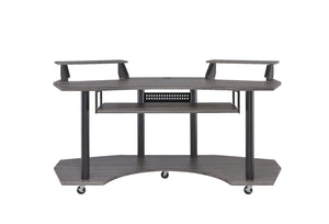 Homeroots 71" Dark Gray And Black Music Recording Studio Desk   491451