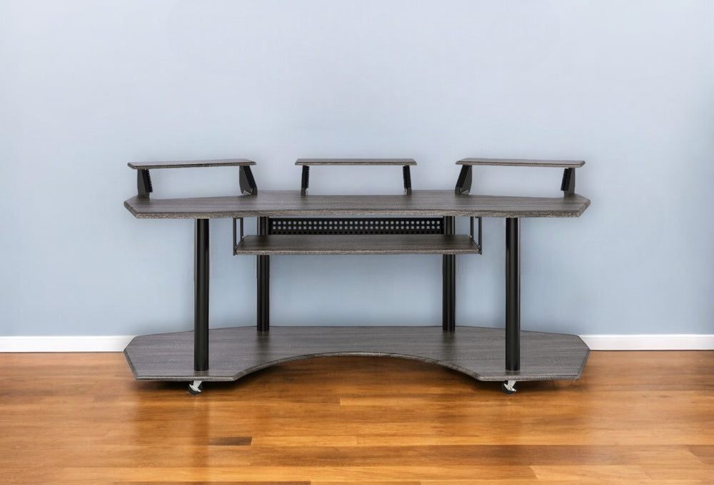 Homeroots 83" Black Music Recording Studio Desk   491453