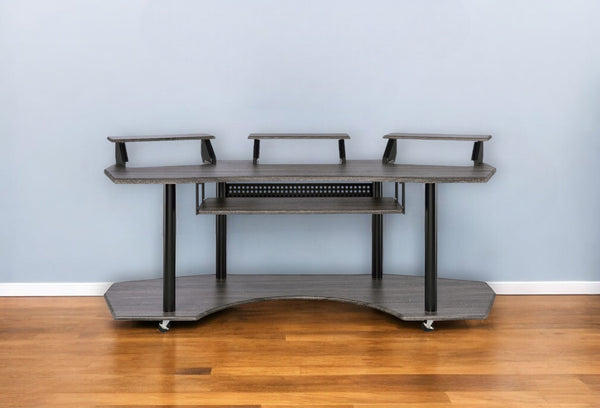 Homeroots 83" Black Music Recording Studio Desk   491453