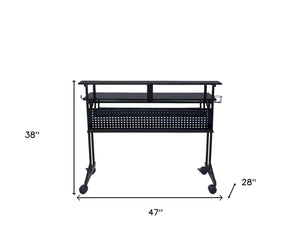 Homeroots 47" Black Computer Desk   491455