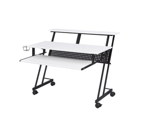 Homeroots 47" White And Black Computer Desk   491456