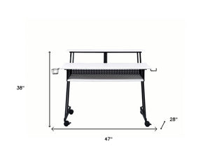 Homeroots 47" White And Black Computer Desk   491456