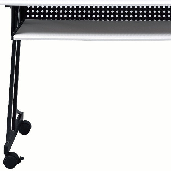 Homeroots 47" White And Black Computer Desk   491456