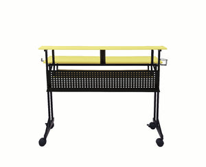 Homeroots 47" Yellow And Black Computer Desk   491457