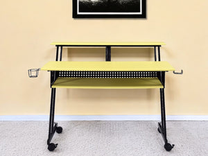 Homeroots 47" Yellow And Black Computer Desk   491457