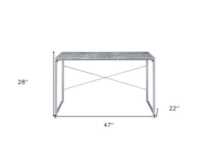 Homeroots 47" Gray And Black Writing Desk   491458