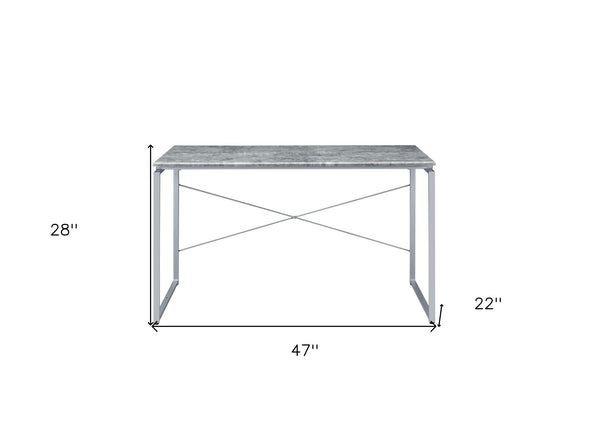 Homeroots 47" Gray And Black Writing Desk   491458