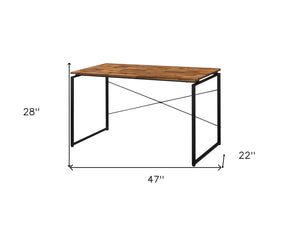 Homeroots 47" Brown And Black Writing Desk   491459