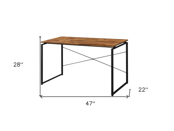 Homeroots 47" Brown And Black Writing Desk   491459