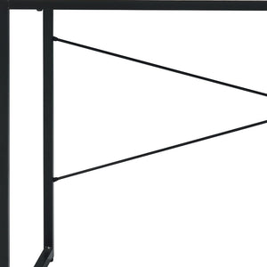 Homeroots 47" Antiqued White And Black Writing Desk   491460