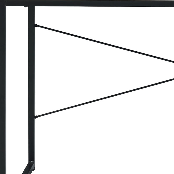 Homeroots 47" Antiqued White And Black Writing Desk   491460