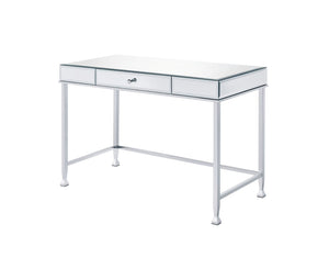 Homeroots 42" Clear And Silver Mirrored Writing Desk   491462