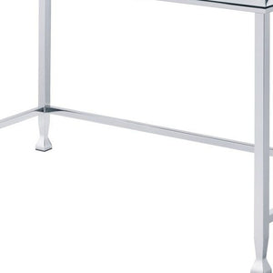 Homeroots 42" Clear And Silver Mirrored Writing Desk   491462