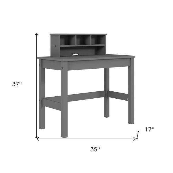 Homeroots 35" Gray Writing Desk   491466