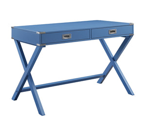 Homeroots 42" Blue Writing Desk With Two Drawers   491467