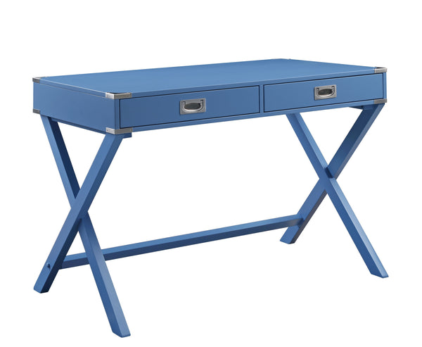 Homeroots 42" Blue Writing Desk With Two Drawers   491467