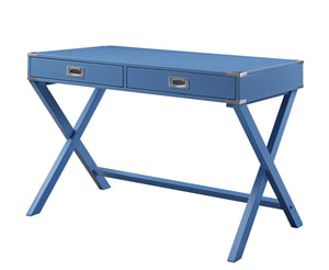 Homeroots 42" Blue Writing Desk With Two Drawers   491467