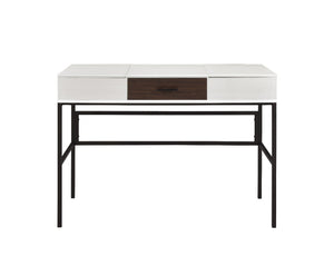 Homeroots 42" White And Black Writing Desk   491478
