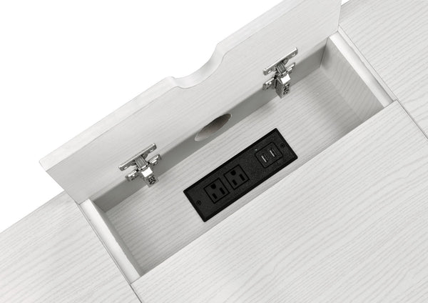 Homeroots 42" White And Black Writing Desk   491478