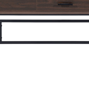 Homeroots 42" Brown And Black Writing Desk   491479