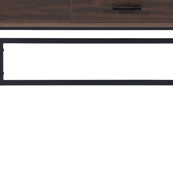 Homeroots 42" Brown And Black Writing Desk   491479