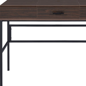 Homeroots 42" Brown And Black Writing Desk   491479
