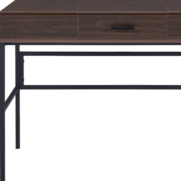 Homeroots 42" Brown And Black Writing Desk   491479