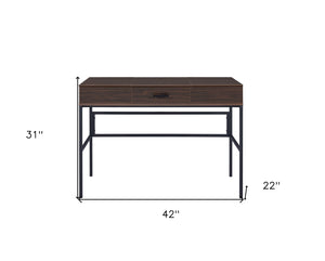 Homeroots 42" Brown And Black Writing Desk   491479