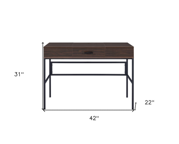 Homeroots 42" Brown And Black Writing Desk   491479