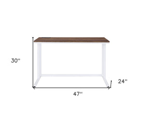 Homeroots 47" Brown And White Writing Desk   491480