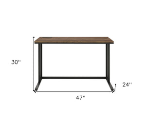 Homeroots 47" Brown And Black Writing Desk   491481