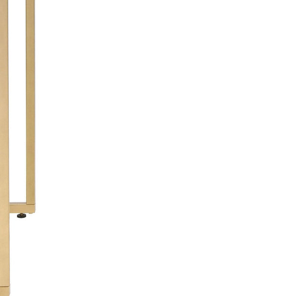 Homeroots 48" White And Gold Writing Desk   491483