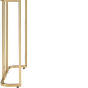 Homeroots 48" White And Gold Writing Desk   491483