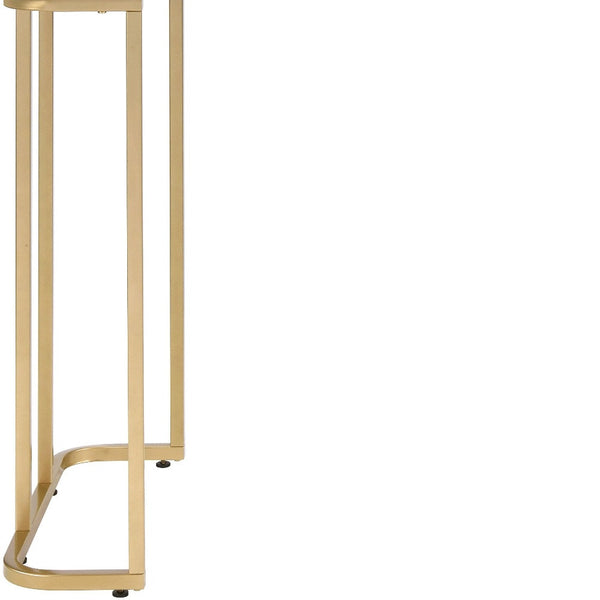 Homeroots 48" White And Gold Writing Desk   491483