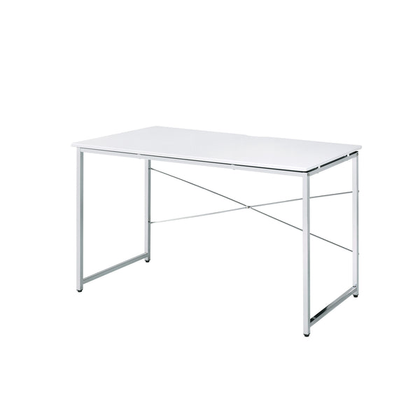 Homeroots 47" White And Silver Writing Desk   491488