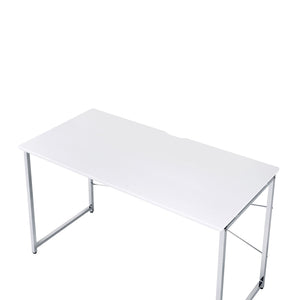 Homeroots 47" White And Silver Writing Desk   491488